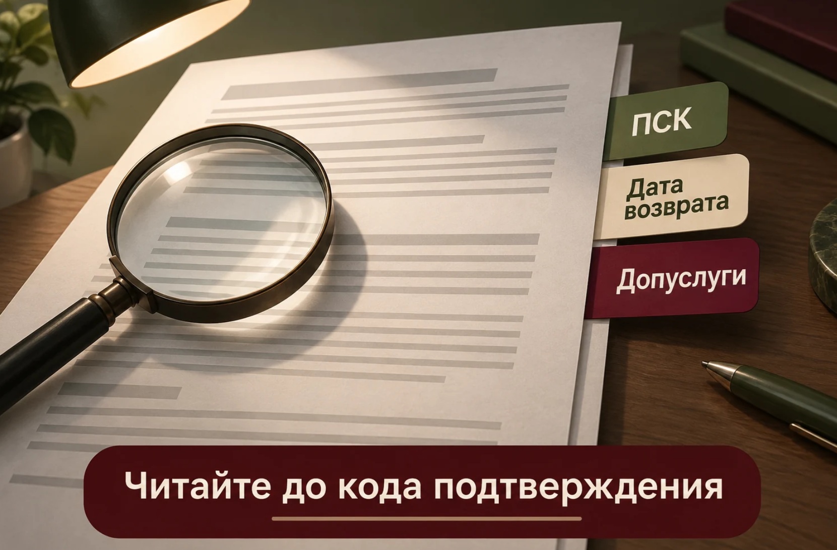Три отметки для проверки договора: ПСК, дата возврата и дополнительные услуги